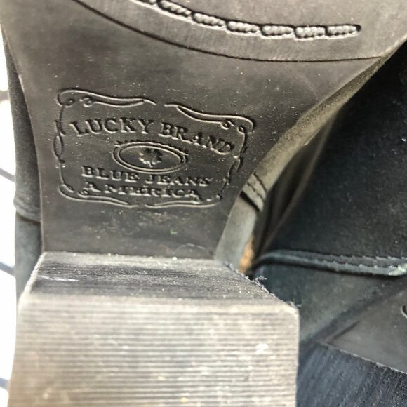 Lucky Brand LAUREEN blk suede leather boots 8M/38 - Picture 6 of 6